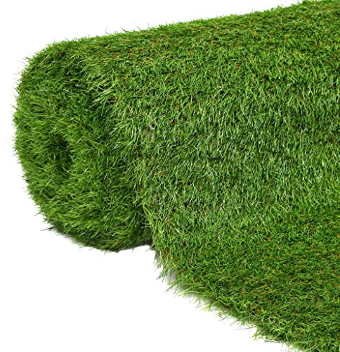 Faucqir Artificial Grass 1 x 10 m Green 30 mm Pile Height UV-Resistant Easy Care Versatile for Patio Garden Balcony Indoor Decoration Pleasant Softness and Natural Look