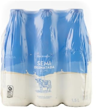 Leche Semidesnatada - Pack Ahorro 6 x 1,5L (Total 9 Litros) - Leche 100% Natural con Certificado de Bienestar Animal AENOR - Formato Familiar en Botella de Plástico - NEXU
