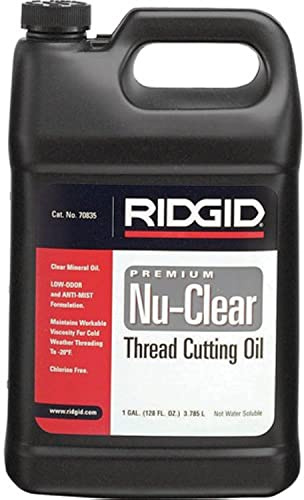 RIDGID 70835 Nu-Clear Thread Cutting Oil, 1 Gal, Halogen, PCB and Chlorine-Free, Designed to Prolong Equipment Life, Cools Threads and Pipes