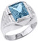 Kleine Schätze Herren Ring/Verlobungsring/partnerring 925 Sterling Silber Aquamarin Ring