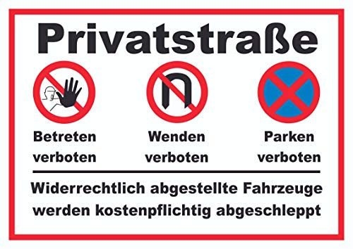HB-Druck Privatstrasse Schild A2 (420x594mm)