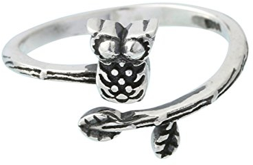 Helen de Lete Nacht Eule 925 Sterling Silber offenen Ring