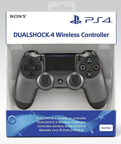 Sony DualShock 4 v2 Gamepad PlayStation 4 Negro, Acero inoxidable - Volante/mando (Gamepad, PlayStation 4, Analógico/Digital, D-pad, Hogar, Share, Inalámbrico y alámbrico, Bluetooth/USB)
