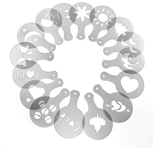 Set of 16 different designs Barista coffee stencil cappuccino decorators