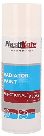PlastiKote Radiator Spray Paint Gloss White 400ml