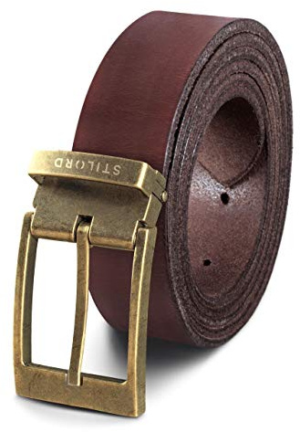 STILORD Ledergürtel Universal Kürzbar Herren Damen Business Jeans Leder-Gürtel echtes Leder Shabby Geschenk Box, Farbe:cresto - braun | Schnalle antik - bronzen I I I, Größe:Universal 80-130 cm