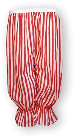 Inspired Costumes Damen/Herren Pumphose, Theater, Kostüm, Panto, Stoffpuppe, Clown, Knie- oder Wadenlänge (Wadenlänge 73,7 cm, rote Streifen)