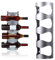 Paletur88 - Portabottiglie di vino da parete, per 4 bottiglie, in acciaio Inox, colore: Argento