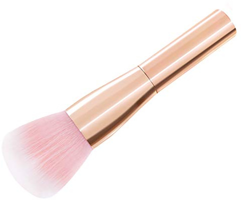 TRIXES Powder Brush - Blusher Blush - Pinceau de maquillage cosmétique professionnel - Beauty Blender - Couverture complète sans faille - pour les joues pour le visage et la mâchoire - Or rose