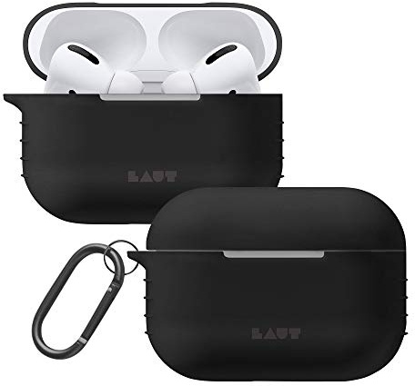 LAUT - HUEX POD für AirPods | Samtweiche Gummioberfläche | Kompatibel mit kabellosen Ladegeräten | Ultraleicht • Schwarz