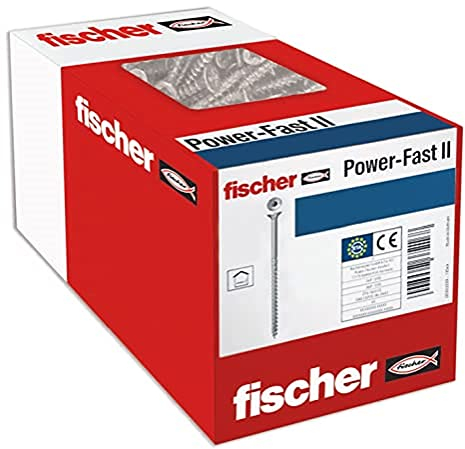 fischer PowerFast II CTP 5,0 x 120, Spanplattenschraube (100 Stk.) mit Teilgewinde, Senkkopfschraube mit Innenstern, Schraube für Holzverarbeitung, reduziert Einschraubwiderstand & Einschraubzeit