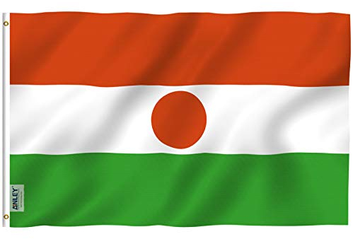 ANLEY Fly Breeze 3x5 Fuß Niger Flagge - Lebendige Farbe und UV-Lichtechtheit - Leinwandkopf und doppelt genäht - Nigerien Flags Polyester mit Messingösen 3 X 5 Ft