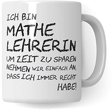 Pagma Druck Mathelehrerin Tasse, Geschenk für Mathe Lehrerin, Kaffeetasse Geschenkidee Lehrer Tasse Mathematiklehrerin lustig, Kaffeebecher Lehramt Mathematik Lehrerin, Schule Abschied Abschluss Witz