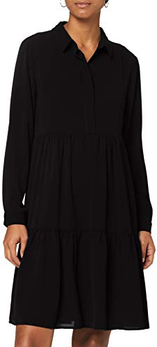 JDY Damen JDYPIPER L/S Shirt Dress WVN NOOS Lässiges Kleid, schwarz, 40