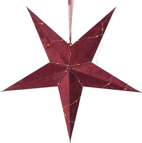 Star Velvet Papierstern, Papier, rot