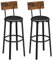 VASAGLE Barhocker, 2er Set, Barstühle, PU-Bezug, mit Fußstütze, einfacher Aufbau, Industrie-Design, für Esszimmer, Küche, Theke, Bar, vintagebraun-tintenschwarz LBC069B81