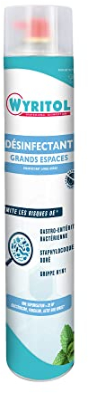 WYRITOL - Désinfectant grands espaces - Purifie l'air- Désinfecte les objets, surfaces et textiles - Bactéricide, fongicide et virucide - Parfum menthe - 750ML - Fabrication française
