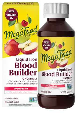 MegaFood Blood Builder Liquid Iron Supplement, Iron Bisglycinate, 7.7 Fl Oz