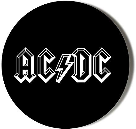 Classic AC/DC Lettering Black Background 6 x 70mm Vinyl Stickers (Pack of 6)