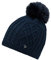 Ziener Damen Illhorn M tze gestrickt warm Kunstfellbommel, dark navy, Einheitsgröße EU