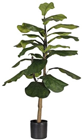 Blooming Artificial Plants Indoors in Pots, Faux Decorative Foliage, No Hassle, Easy Care, Perfect for Bringing Life to Indoor Spaces (Fiddle Leaf Fig) (Green) (90cm)
