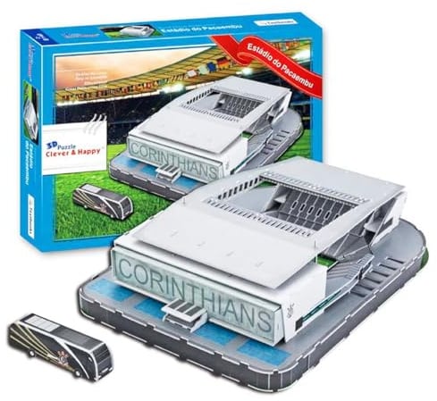 Habarri - Arena Corinthians Puzzle 3D - 3D Puzzle Stadion - 3D Fußballstadion für Kinder und Erwachsene - Fußballstadion Modell - Modellbau - 98 Elemente