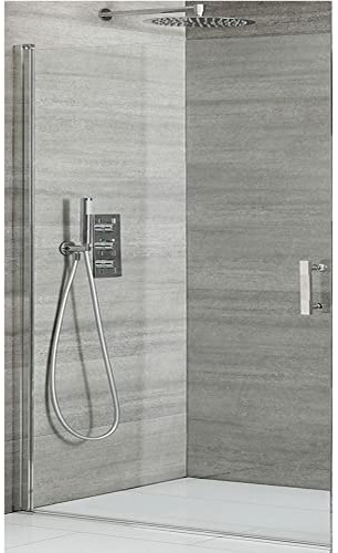 MILANO Chrome Single Hinged Frameless Shower Door 800mm