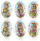 com-four® 6X Osterei zum Befüllen - Bunte Fülleier für Ostern - Ostereier mit Oster-Motiven im Comic-Stil zum verstecken und verschenken (6 Stück - 09cm)