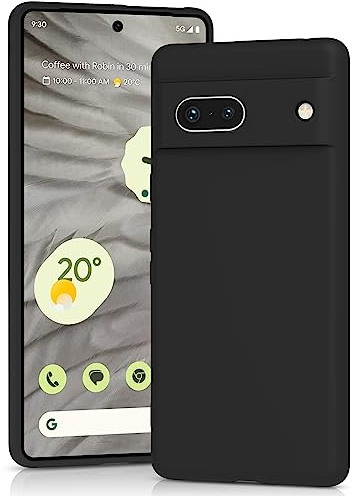 YATWIN für Google Pixel 7A Hülle, Premium Silikon Handyhülle mit Kameraschutz, Seidig-Weicher Berühren Ultra Dünne Stoßfeste Kratzfeste Schutzhülle, Schwarz