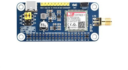 Coolwell SIM7028 NB-IoT HAT for Raspberry Pi 4B+ 4B 3B+ 3B 2B+ Zero W WH 2W for Arduino Jetson Nano Supports Global Band NB-IoT Communication with GSM Antenna