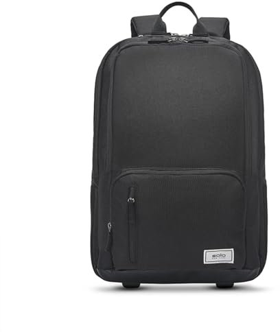 Solo New York Unisex's Bleeker Rolling Backpack, Black, Fits up to 15.6 Laptop