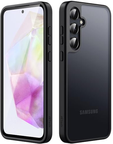 JETech Cover Opaca per Samsung Galaxy A35 5G, Custodia Protettiva Posteriore Glassata Traslucida Sottile, Anti-Impronte (Nero)