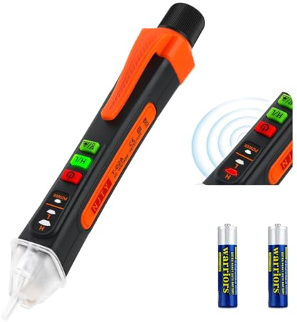 Penriter Cercafase Senza Contatto, Penna Rilevatore di Tensione 12-1000V/48-1000V Sensibilità Regolabile, Tester di Tensione di CA con Allarme Cicalino e Torcia per Cavi Test Filo Fase/Neutro