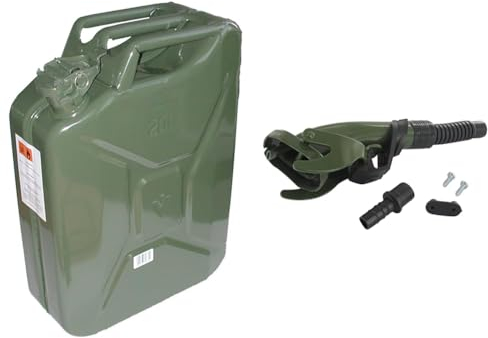 Greenstar 10200 Jerrican métallique 20L F1893 & Bec Verseur Section 20 mm Avec Embouts Pour Jerrican Métal - Système De Fermeture À Goupille
