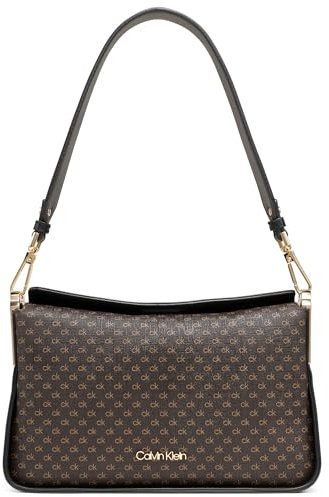 Calvin Klein Damen Shoulder Bag Fay Umhängetasche, Braun/Khaki/Schwarz