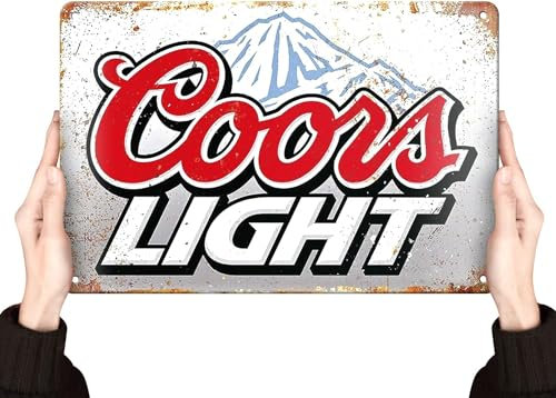 Coors Light Beer Signs Man Cave Decor | Bar Vintage Metal Tin Signs | Garage Retro Home decor | Wall Poster Funny Cool Things Stuff For House Shop Room Coffee 8 * 12 Inch