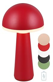 lightling LED Tischlampe Florian in Rot, inklusive Ladestation, Lichtfarbe einstellbar, Sensordimmer, Akkubetrieb mit USB-C Anschluss, IP54 Outdoor, Ø 16 cm, Höhe 31 cm, Druckguss Aluminium