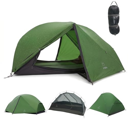 ATEPA 1 Person Ultraleicht Rucksackzelt Wasserdicht Einzelperson Camping Zelt Doppelschicht Solo Zelt für Camping Wandern Rucksackreisen
