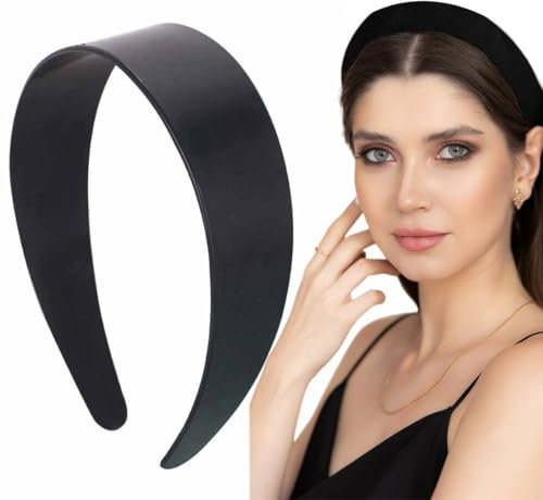 KGDUYC Bandeaux mode pour femmes 1 pièce pack bandeau rigide de 4 cm de large bandeau de couleur unie à la mode bandeau de couleur unie antidérapant accessoires de cheveux pour femmes Halloween Noël