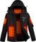 Brimekey Beheizbare Jacke Damen, Beheizte Fleece Ski-Jacken Wasserdicht Winddicht mit 12000 mAh Akku, 6 Heizung Zonen & 3 Heizstufen, Heizjacke mit Kapuze für Frauen Outdoor Winter