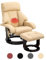 Mingone Massagesessel Drehbar 360° TV Sessel mit Hocker Verstellbarer Fernsehsessel mit Heizfunktion Elektrisch Relaxliege Polstersessel mit 8 Massagepunkte für Wohnzimmer Schlafzimmer, Beige