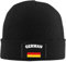 AEIKHAEC Hut Outdoor Warm Strickmütze mit Deutscher Flagge für Männer und Frauen Unisex Tageshut warme Manschette Schädel Kappen schwarz Winter Unisex Geschenk
