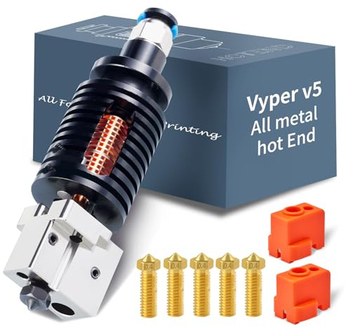 5Aplusreprap Vyper Hotend für Anycubic Kobra Max/Plus 3D-Drucker, Schwarz | Kupferbeschichteter Heizblock, Stabiler Förderdruck & Verstopfungsfreier, 65% Schnellerer Hochgeschwindigkeitsdruck