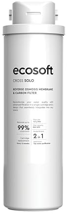 Ecosoft Membranelement und Kohlefilter für Umkehrosmosesystem CROSS Solo, 99,8 Prozent Reinheit, entfernt Bakterien, Viren, Gerüche und Aromen, einfache Installation