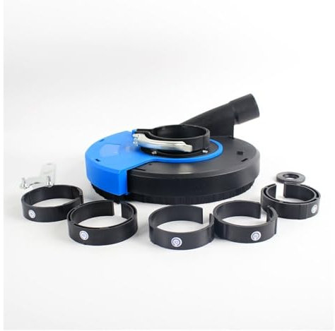 Dust Extractor, 125/180mm Angle Grinder Dust Shroud Cover Kit with Concrete Diamond Wheel Universal Surface Grinding Dust Collection Cover(7 in Dust Shroud)