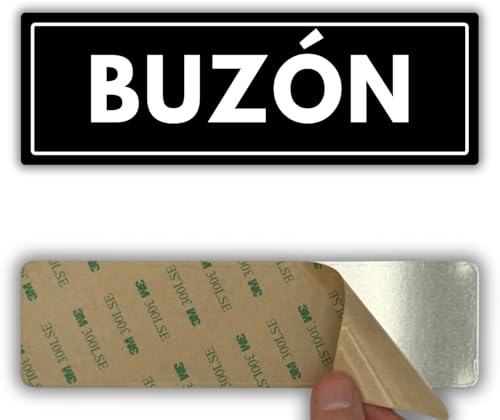 LEIASA | Señal Buzón - 7,5x23 cm - Acrílico - Correspondencia y Cartas | Cartel Buzón Correo, Placa Adhesiva Buzón Postal, Rótulo Cartero, Letrero Paquetería Envíos