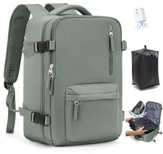 SZLX Vakuum Rucksack mit pumpe Ryanair Handgepäck 40x30x20 Damen Wizzair Handgepäck 40x30x20 Vakuum Reiserucksack mit pumpe Easyjet Wasserdicht Herren für 14-Zoll-Laptops mit Schuhfach