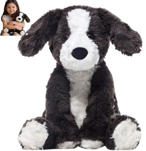 Xiyocadt Hund Plüschtier, Grenzhirdenhunde Kuscheltier, Schwarz-Weißes Welpenspielzeug, Bequemes Plüschkissen Geeignet für Umarmungen und Spiele (24CM)