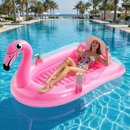 MoKo Tanning Pool Luftmatratze | Tannng Bed mit Getränkehalter, Loungesessel, Bräunungspool, Groß Schwimmbett, Solarium Loungesessel Pool Spielzeug