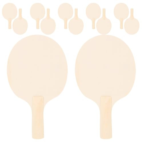 POPETPOP 12 Pezzi Racchetta da Ping Pong in Legno Fai da Te, ed Ergonomica, Base Bianca Non Verniciata per Allenamento Indoor e Giochi da Tavolo
